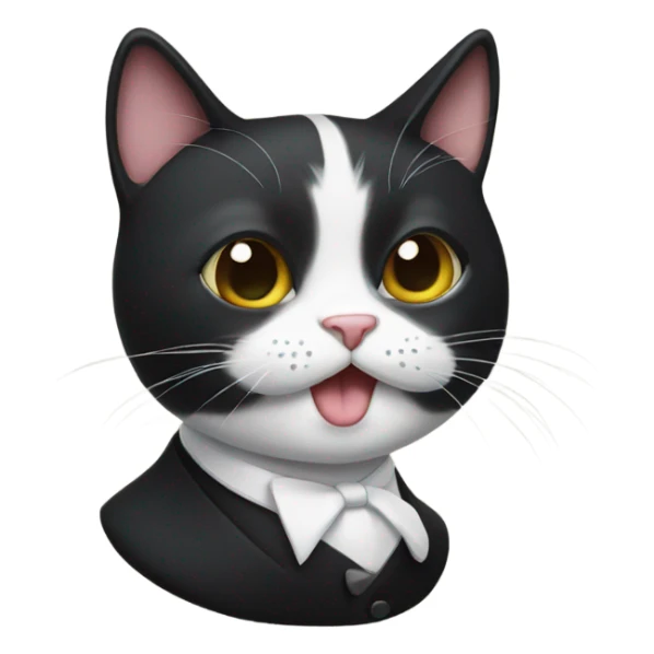 Tuxedo cat with mustache  sticker