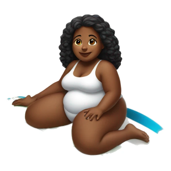 Fat black girl on surfboard sticker