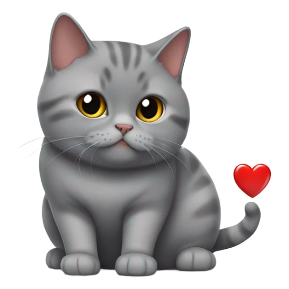 Cat (british shorthair) pukes out a big heart sticker