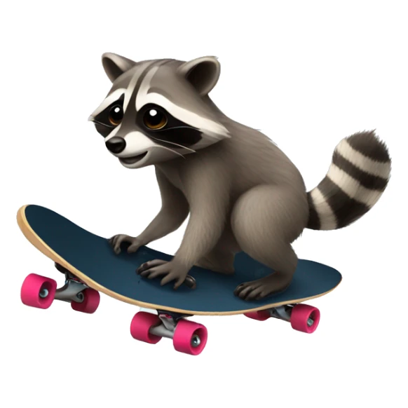 Raccoon on a skateboard  sticker