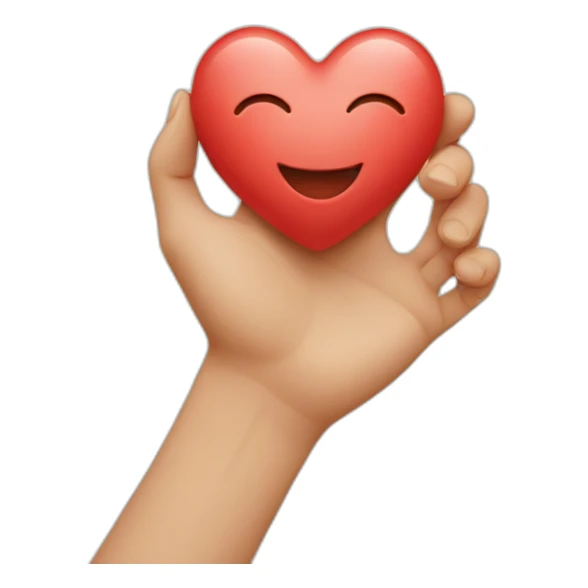 happy heart in fingur sticker
