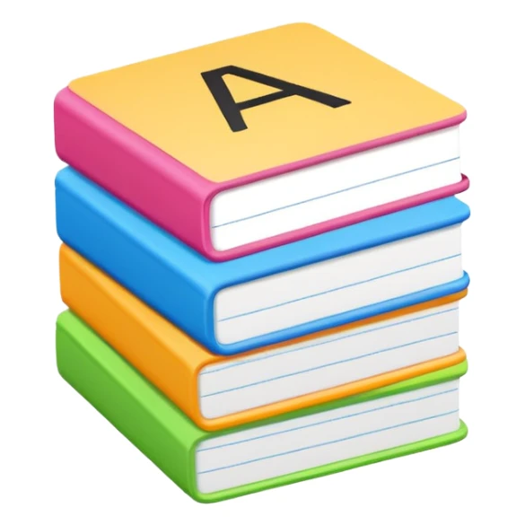 a stack of alphabet flashcards sticker