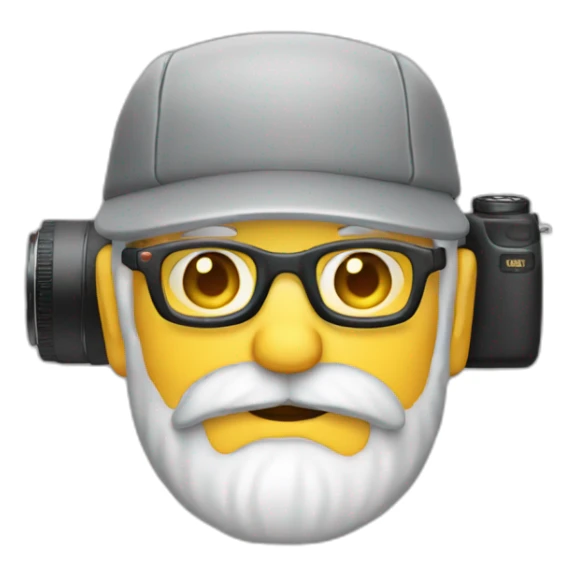 photographer old grey hair no-hat beard camera nature sticker