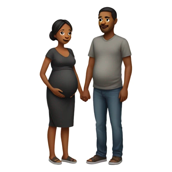 A pregnant woman with her husband  sticker
