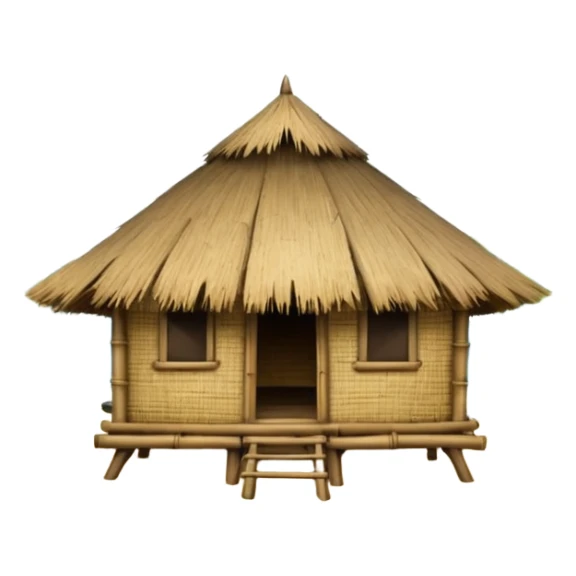 bamboo hut in Volcano Island sticker