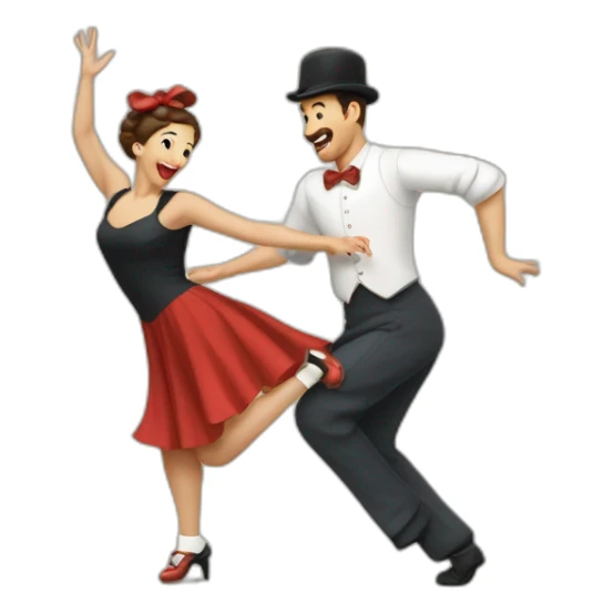 une bretonne qui danse le lindy hop sticker