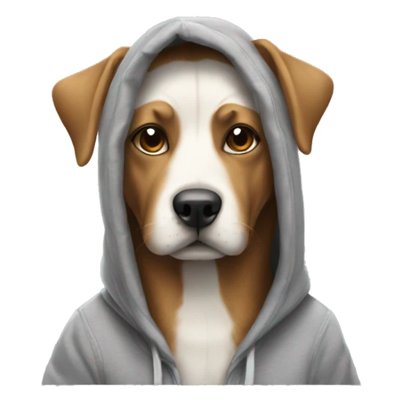 Draw a dog wearing a hoodie  sticker