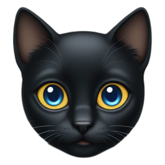 Black  cat with big blue eyes sticker