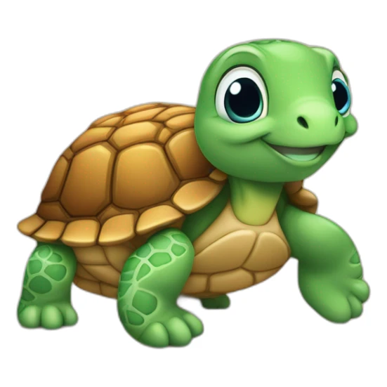 Tortue mignonne qui tient un chaton avec des coeurs sticker