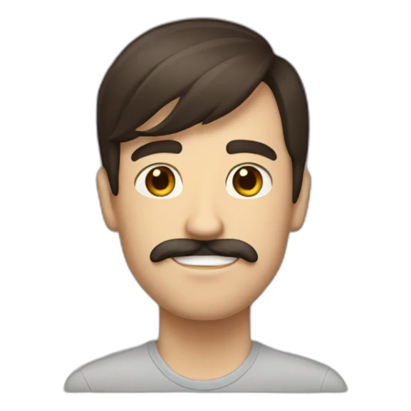 brunette with mustache skinny tall guy sticker