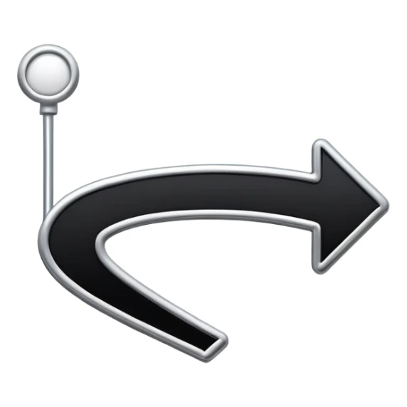 Make an white routeline with a curve from left to right on a black background, place a pin icon in the middle sticker