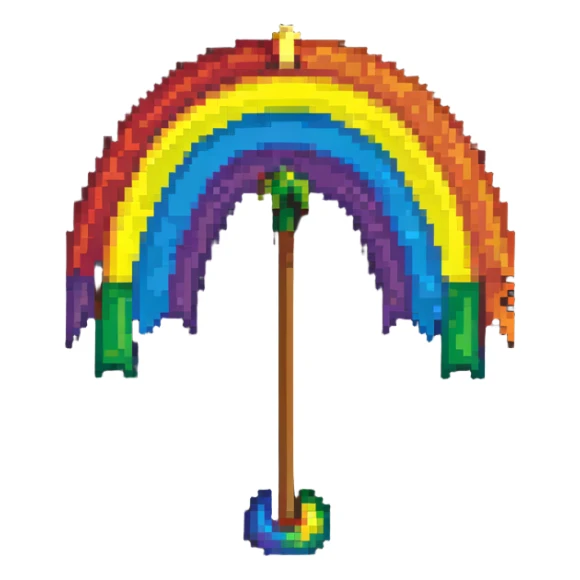 LGBT flag icon, 40x40 pixels, simple rainbow flag, Habbo Hotel inspired sticker