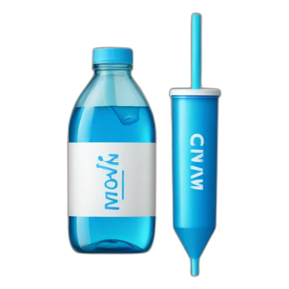 blue bottle with writing writing that says WKD and a straw sticker