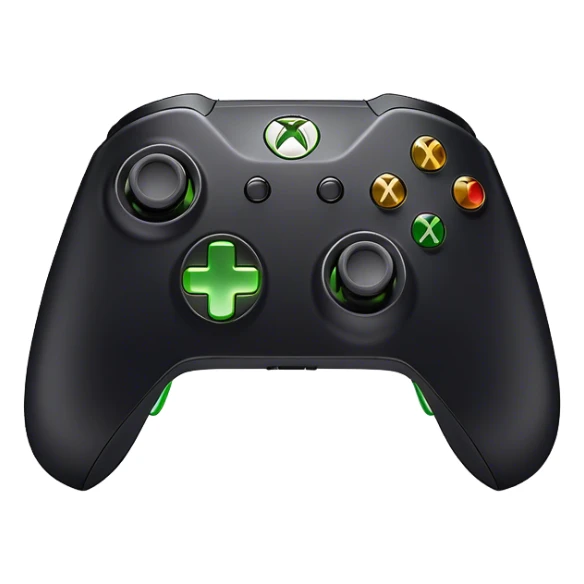 Clash of Clans aesthetic: Cinematic Playful Xbox Wireless Controller Portrait Emoji, rendered in a 3D vector-style similar to standard emojis with minimal shading and bold, simplified shapes. A compact, distinct form with signature details, softly glowing with a modern gaming energy charm. Simplified yet unmistakably iconic, highly detailed and consistent, glowing with a soft radiance and high shine. Stylized with a touch of next-gen innovation and a soft glowing outline, capturing the essence of a beloved gaming relic with a friendly, playful manner! sticker