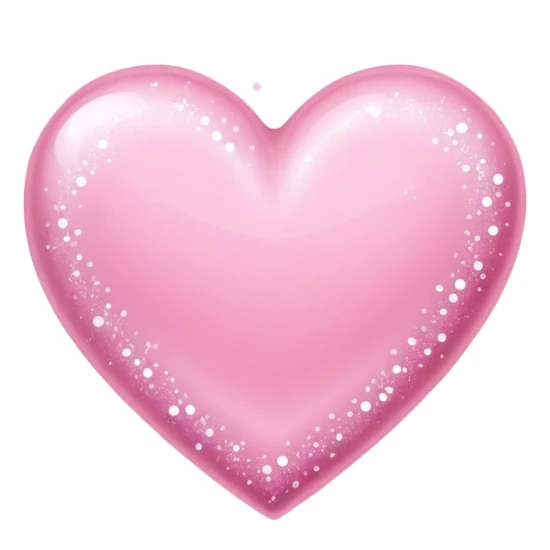 Baby pink love heart with sparkles  sticker