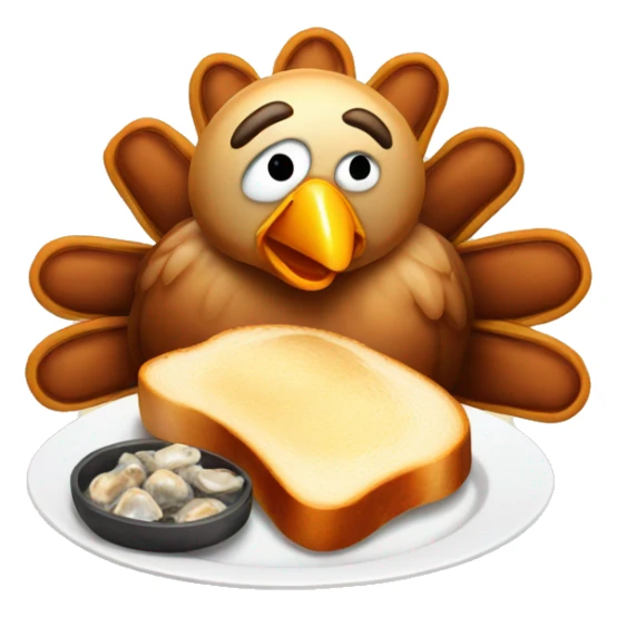 Turkey with Burnt toast and oyster sticker
