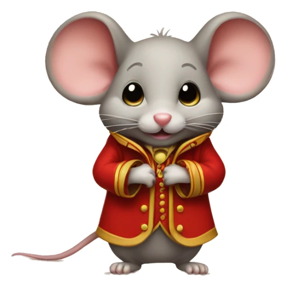 little tan mouse in red circus coat sticker