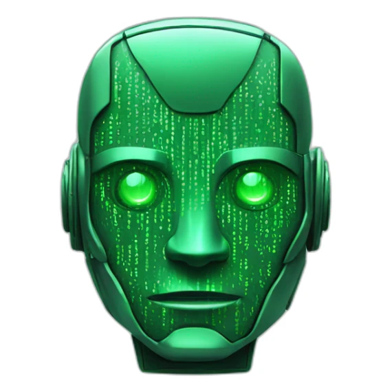 Robot style of green matrix text sticker