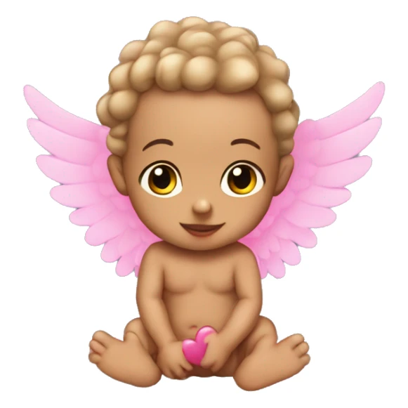 baby cupid with hearts and pink wings sticker