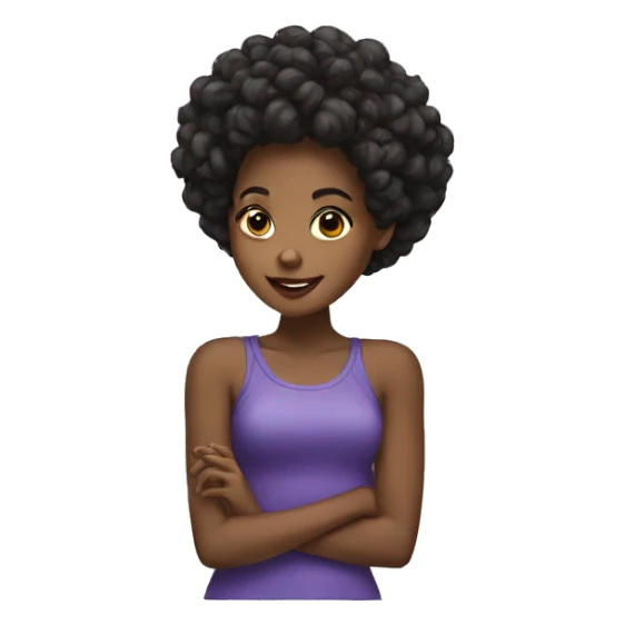 Black girl with a puff hairstyle eating chips sticker