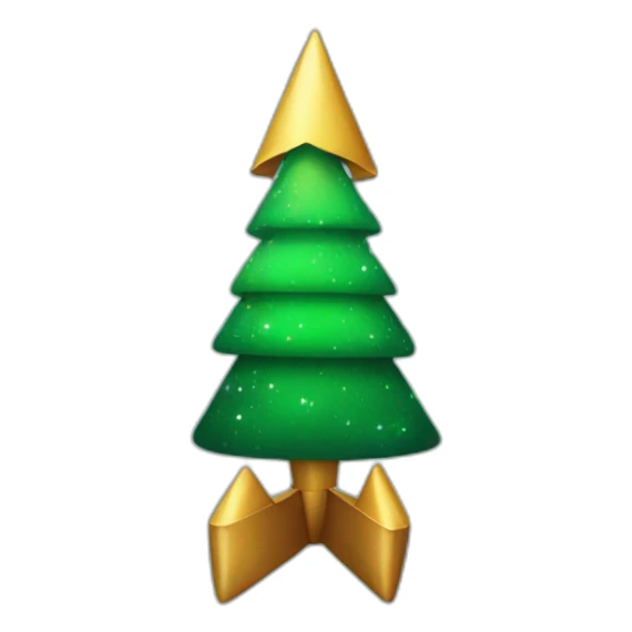 copy the rocketship emoji but make it look like a christmas tree sticker