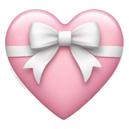 a light pink heart with a white bow on it  sticker