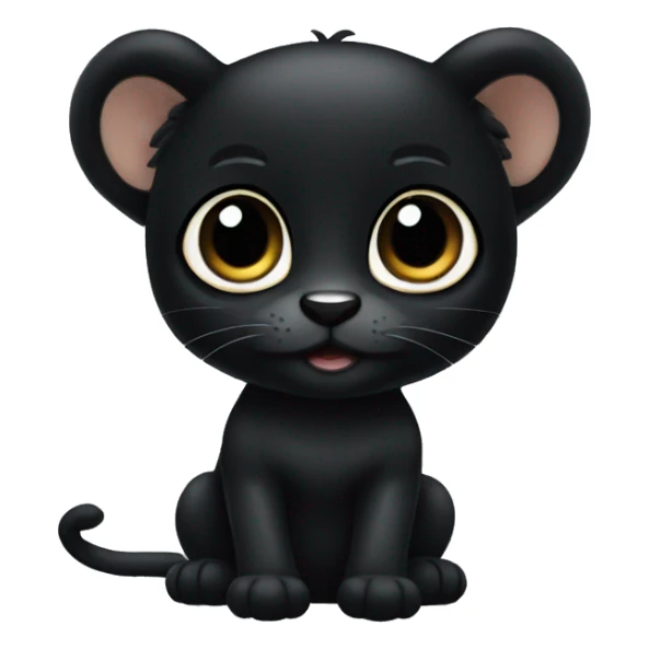 cute baby black panter with big eyes sticker