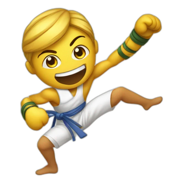 Smily face Emoji capoeira fighter sticker