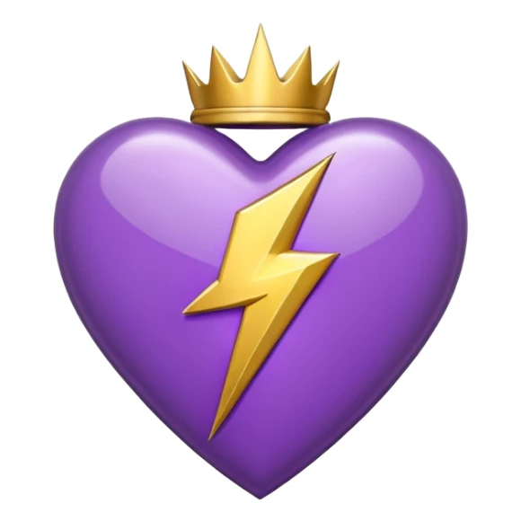 purple heart with a lightning bolt sticker