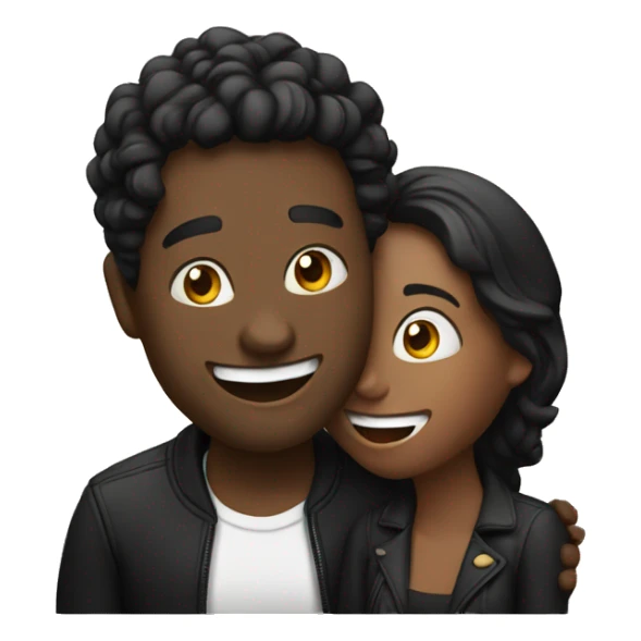 Couple wearing black and laughing together  sticker