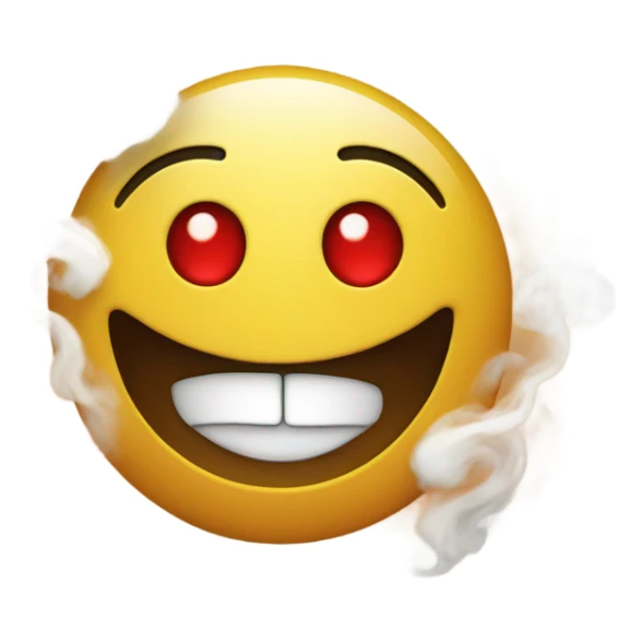 Smiley emoji smoked too much weed sticker