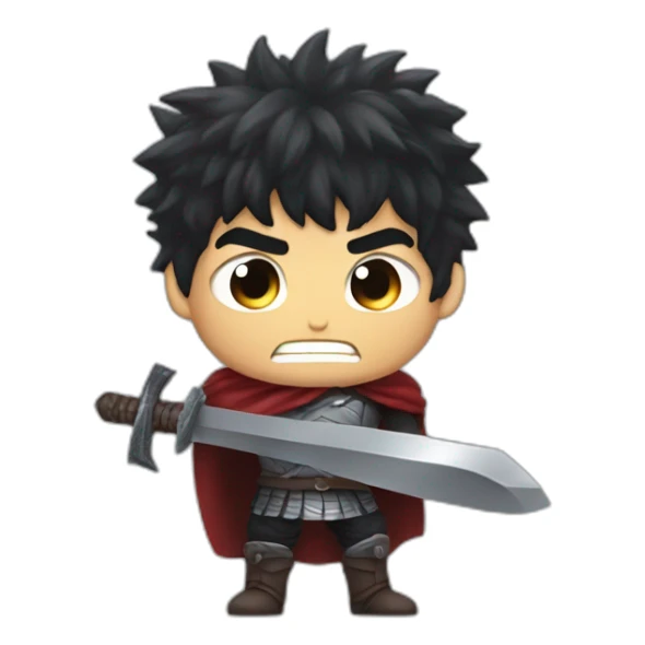 angry berserk guts carrying a huge sword on his shoulder sticker