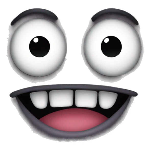 Creepy smile emoji with creepy eyes  sticker