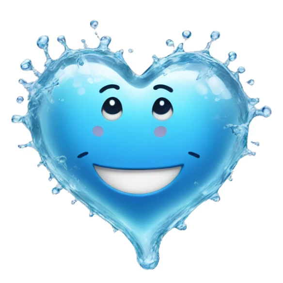 A happy heart made out of water sticker