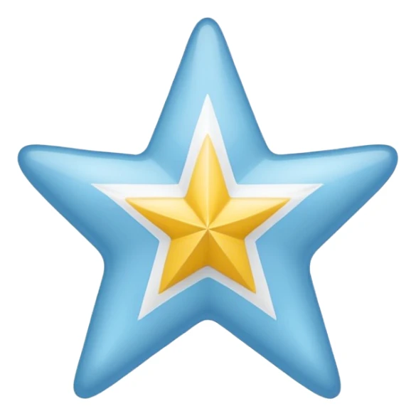 Bandera celeste  con una estrella 💫 y franjas blancas sticker