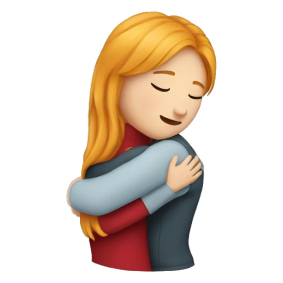 one blond and one red hair girl hugging sticker