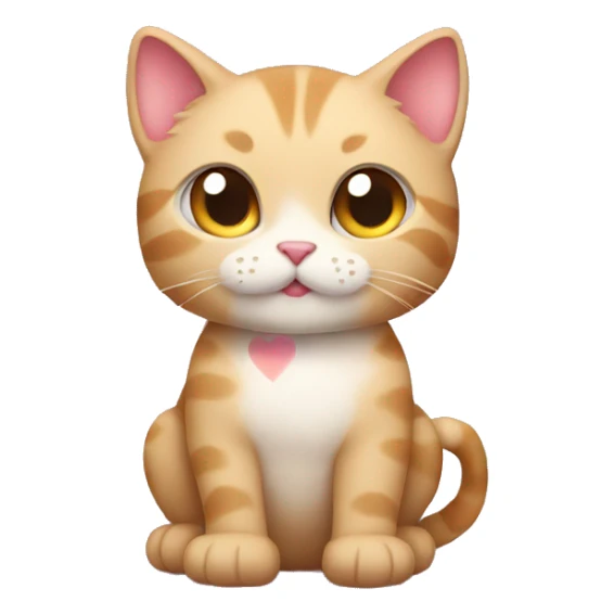 Kitty with lots of hearts sticker
