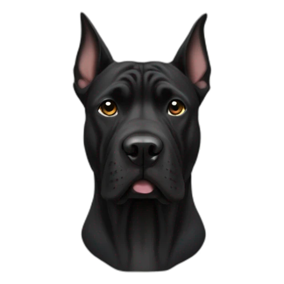 presa canario black dog with cropped ears sticker