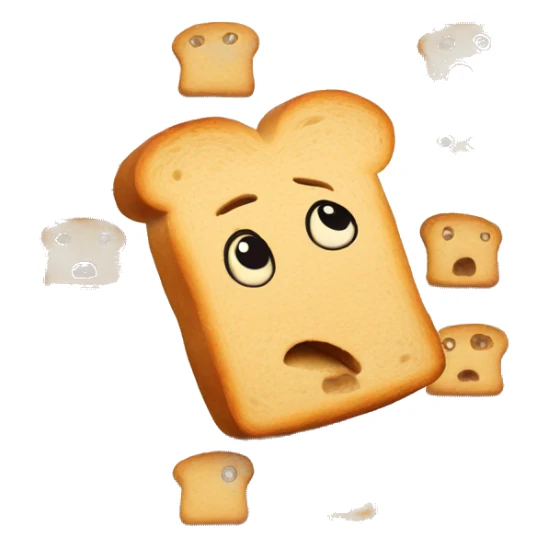 Shocked piece of bread sticker
