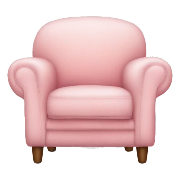 realistic pastel pink armchair with blanket sticker