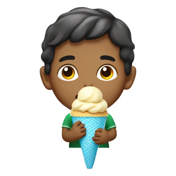 Mexican boy eating ice cream sticker