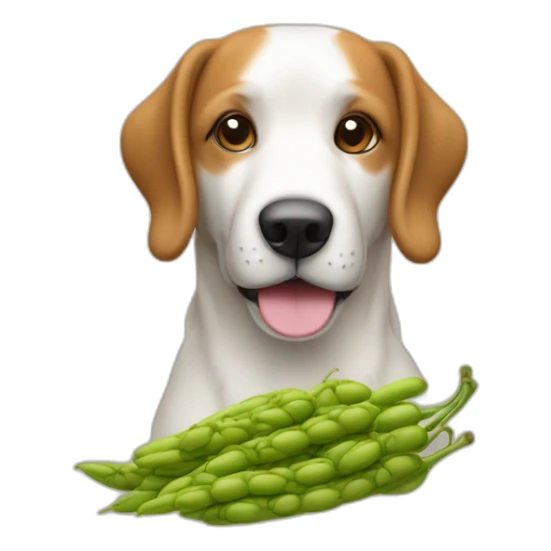 Chien qui bois de la bière avec un petit haricot sticker