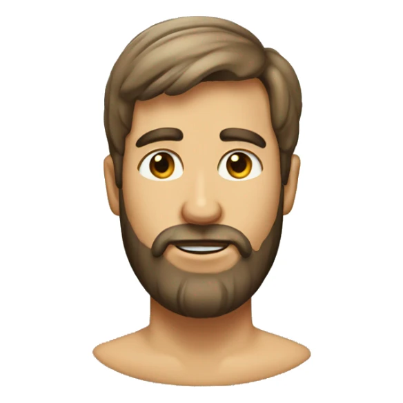 Guy with beard in chin and oval facs sticker
