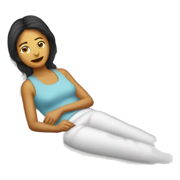 Mujer recostada en la cama sticker