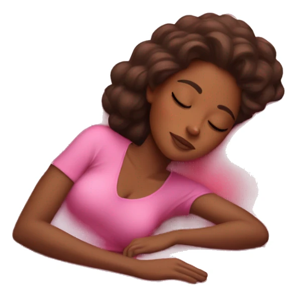 brown skin gorgeous girl sleeping on pink couch sticker