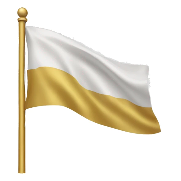 a white flag with golden stripes in the center  sticker