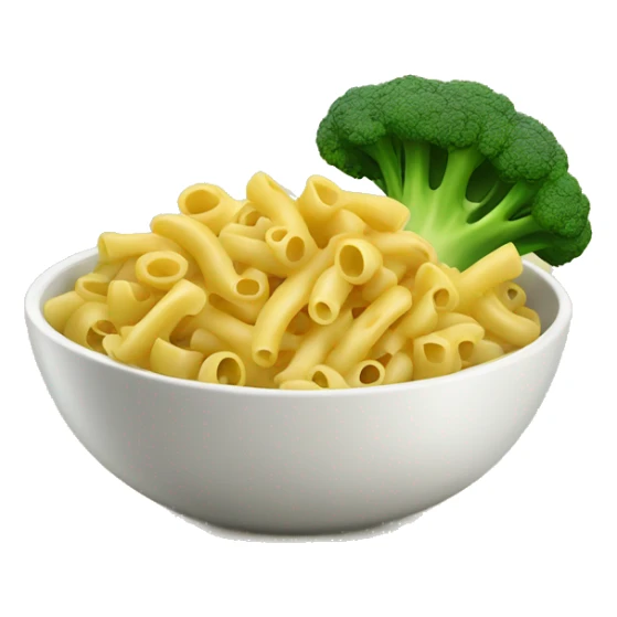 dish with macaroni and pieces of broccoli sticker