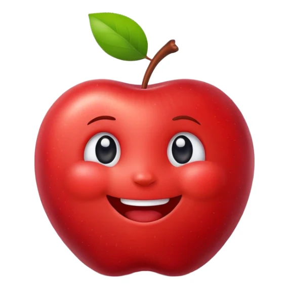 A smiling cartoon apple character named Elma with cute face and little arms sticker