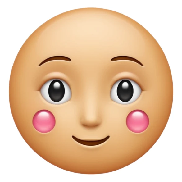subtle, abstract breast emoticon, using two circles and a dot, minimal and friendly emoji style sticker