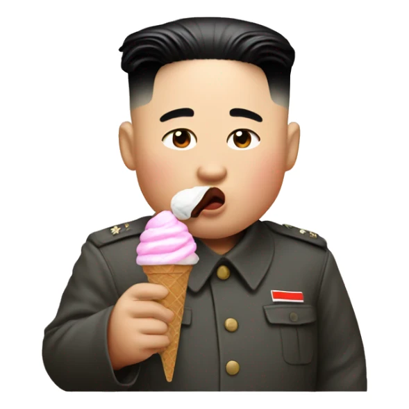 Kim jong un eating a ice cream sticker